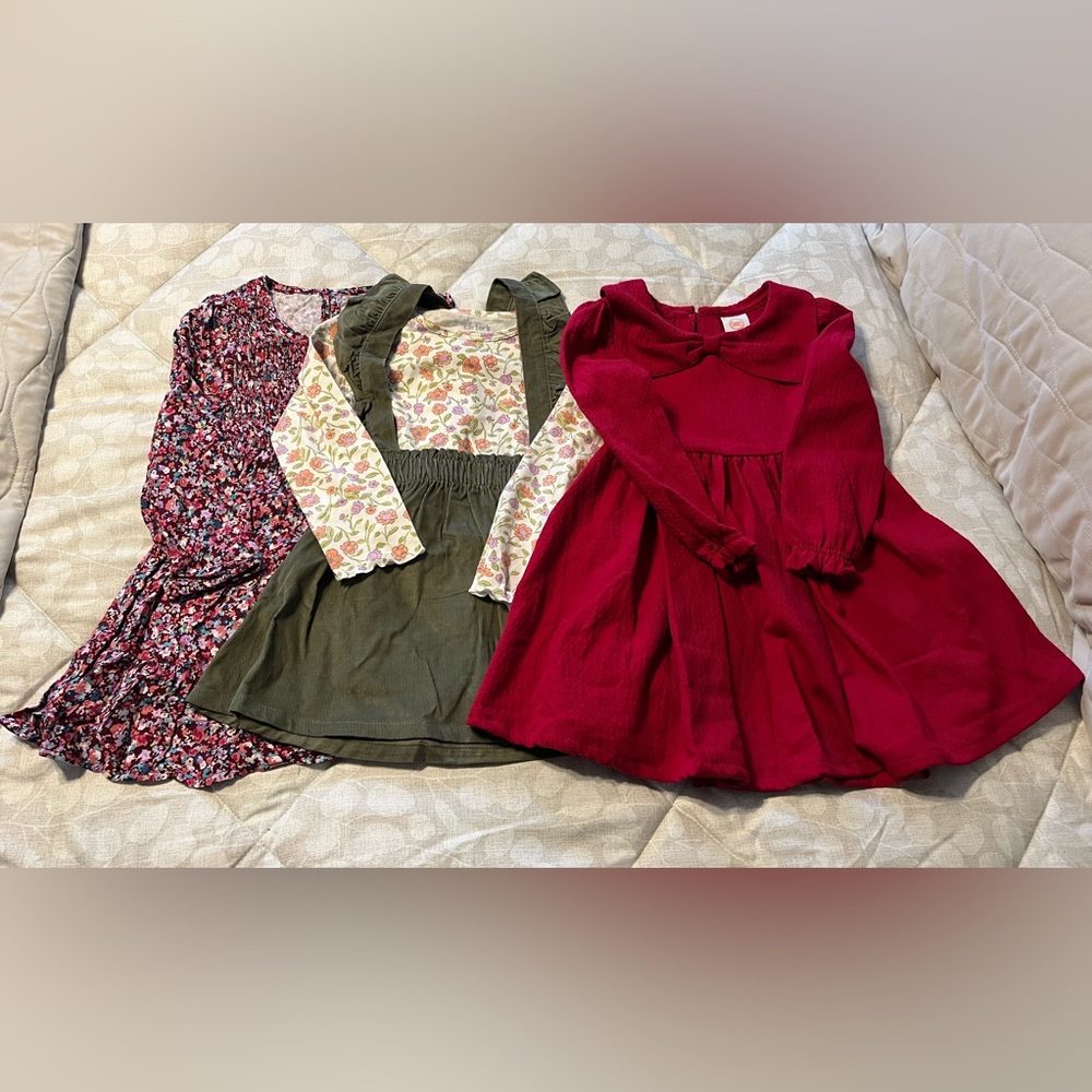 NEW! 3 Girl’s Long Sleeve Dresses Size 3T
